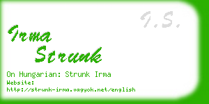 irma strunk business card